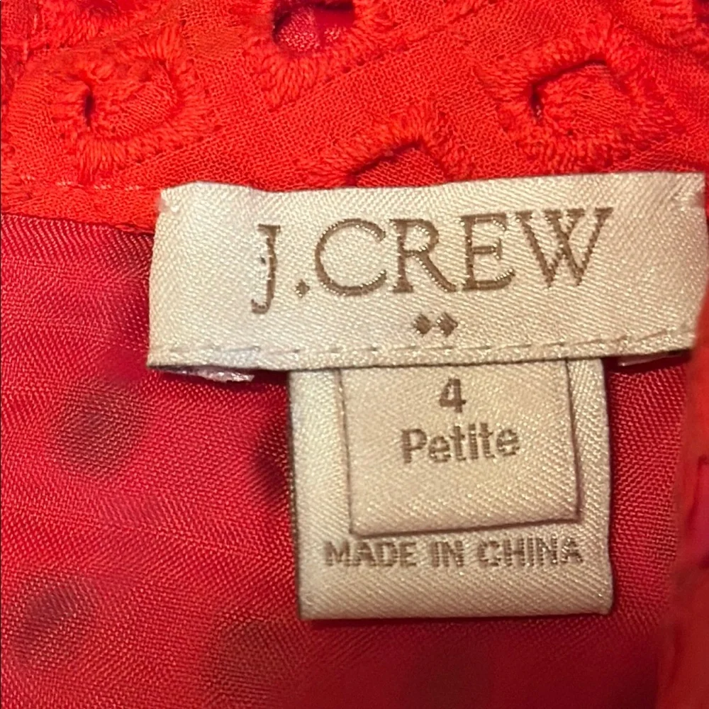 J. Crew Orange Red Sleeveless Cut Out Blouse